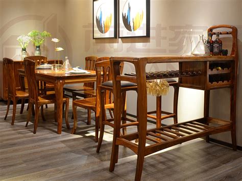 君诺家居·前进家具现代中式餐厅乌金木实木吧台吧椅201吧台+吧椅 - 逛蠡口