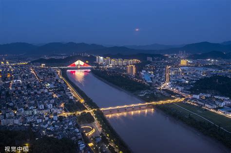 浙江台州：航拍古城墙景区夜景-荔枝网图片