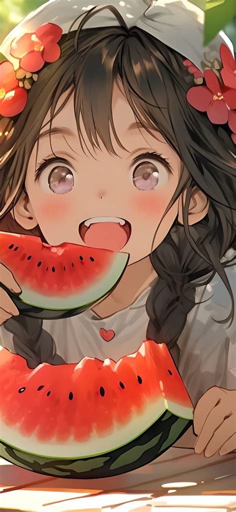 甜美女生头像西瓜女孩