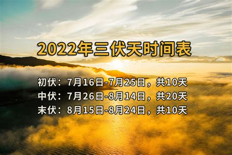 2021年三伏天时间表图片 - 日历网