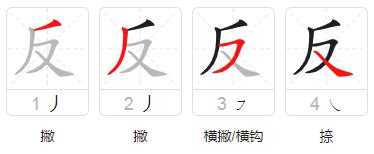 反的笔顺笔画顺序怎么写（反的拼音怎么读、正确写法、成语及意思） - 中文字词 - 优选网