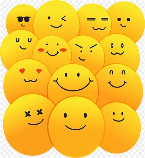 一组卡通手绘小黄脸emoji表情包PNG图片素材下载_表情PNG_熊猫办公