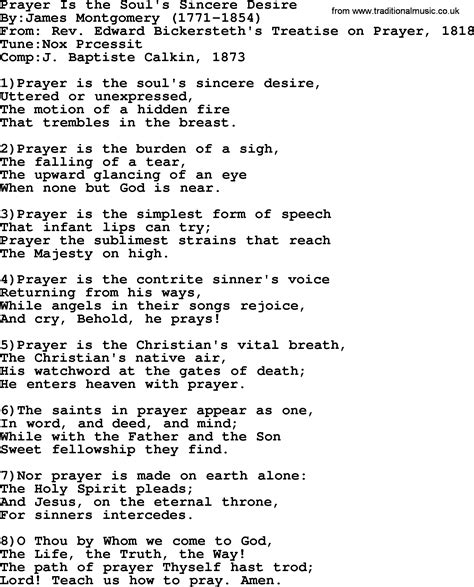 Methodist Hymn: Prayer Is The Soul