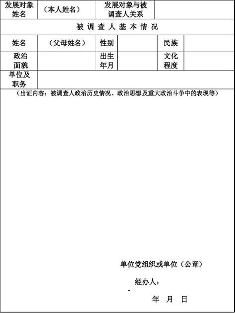 简洁政审表Excel模板下载_熊猫办公