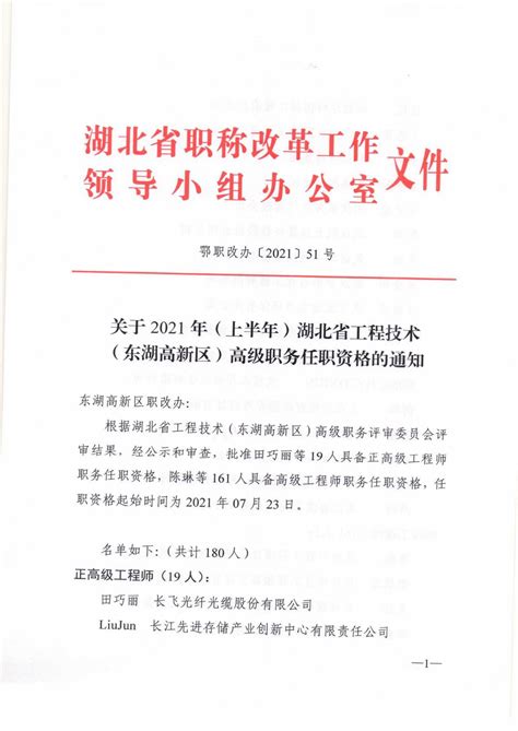 2021年（上半年）湖北省工程技术（东湖高新区）高级职务任职资格的通知_高新协会