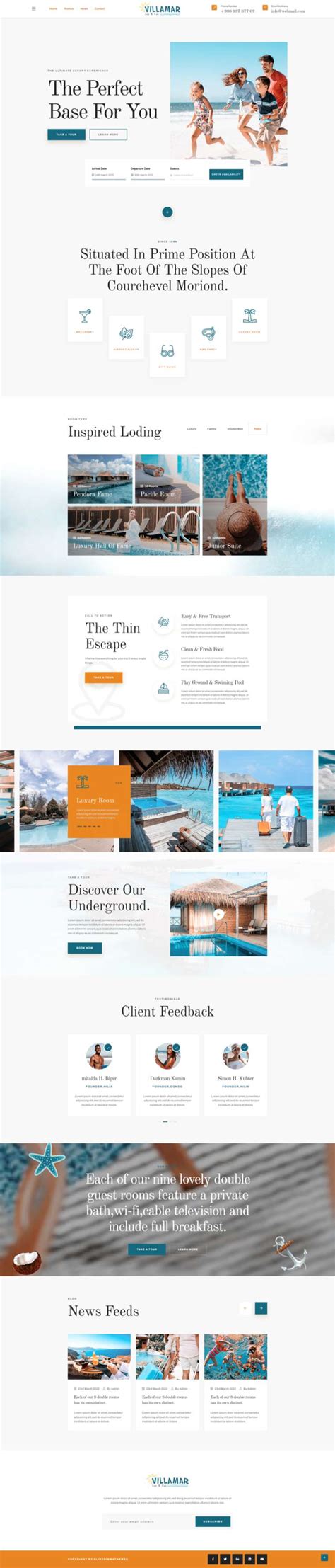 html5旅游网站源码，海滩度假旅游网页设计-17素材网