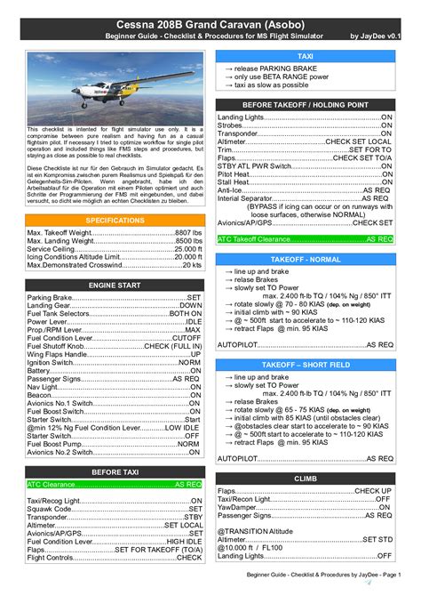 Flightsim.to • Cessna 414 AW RAM - Guide Checklist & Procedures by JayDee