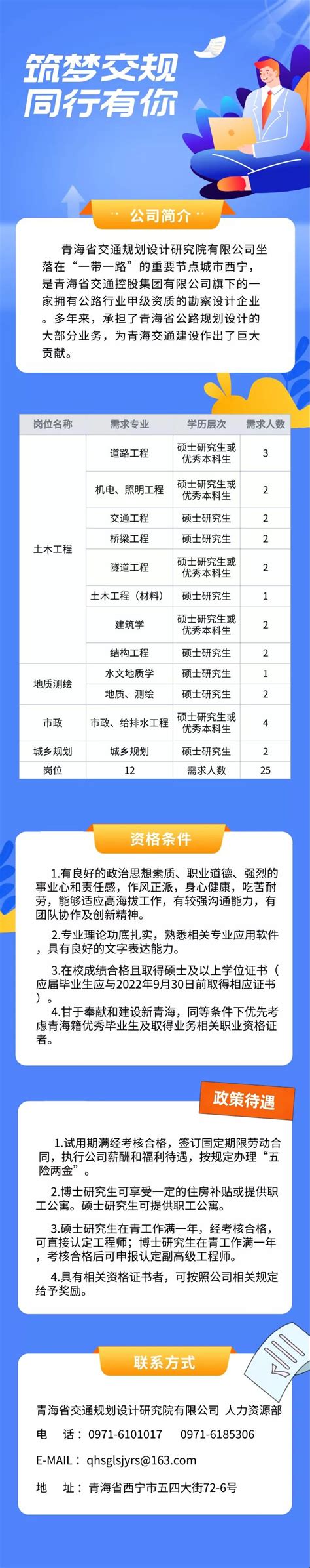 【国企】青海省交通规划设计研究院有限公司2022招聘公告-青海招聘网