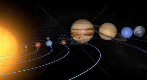 太阳系的行星及其少数卫星以及几颗遥远的矮行星的插图以上图片素材-正版创意图片502655864-摄图网