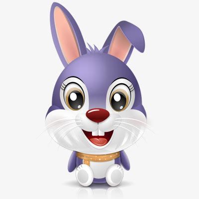 可爱手绘紫色兔子素材图片免费下载-千库网