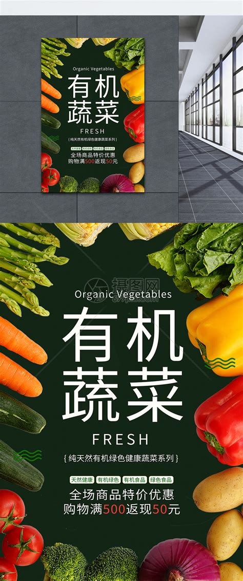 有机蔬菜绿色食品海报模板素材-正版图片400147863-摄图网