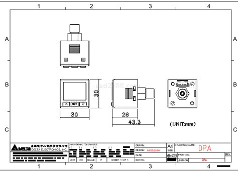 传感器图纸 台达压力传感器CAD图纸DWG格式