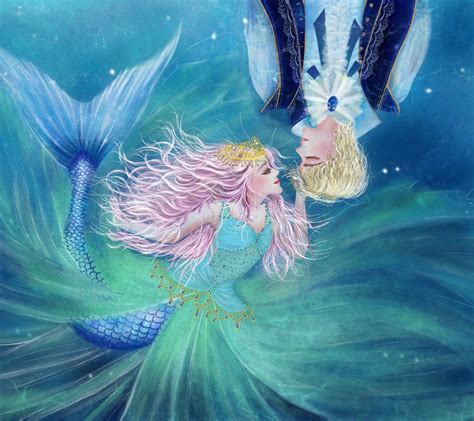 欧美童话故事海的女儿小美人鱼插画图片-千库网