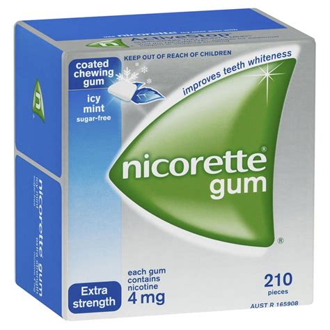 Nicorette 戒烟口香糖 薄荷味 4mg 210片|Nicorette Quit Smoking Extra Strength ...