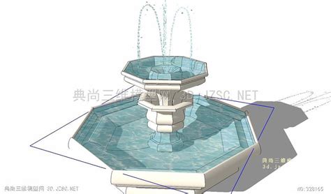 喷泉水景喷泉个喷泉33 sketchup模型跌水喷泉SU模型 水池水景SU模型