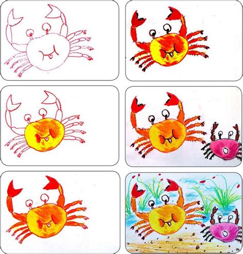 幼儿园大班美术活动教案「螃蟹横着走」-安妮菲哥