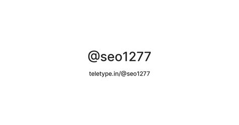 @seo1277 — Teletype