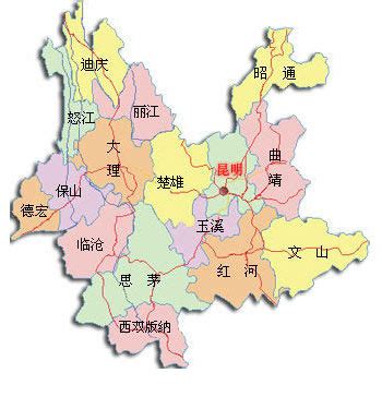 云南行政地图图片