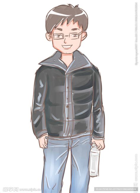 带着眼镜的屌丝男卡通形象设计图__动漫人物_动漫动画_设计图库_昵图网nipic.com