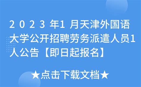 2023年1月天津外国语大学公开招聘劳务派遣人员1人公告【即日起报名】