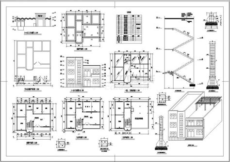 三层带露天平台住宅楼建筑施工图_别墅建筑方案文本_土木在线