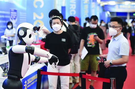 2022世界机器人大会：参观者观看机器人表演__财经头条