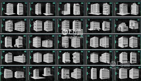 Blender资产库Digital Set Dressing 65套3D城市废墟废土建筑模型-淘宝网