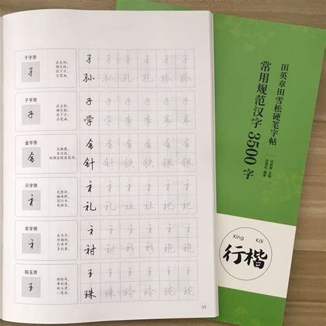 常用规范汉字3500字（行楷）田英章田雪松硬笔楷书字帖 钢笔硬笔楷书教程临摹简单易学 成人学生练字帖