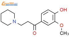 1-Propanone, 1-(4-hydroxy-3-methoxyphenyl)-3-(1-piperidinyl)-,62988-37 ...