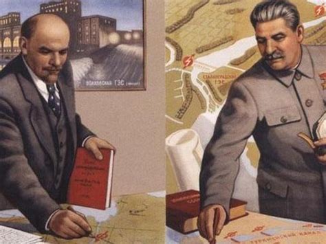 苏联宣传画里的列宁和斯大林 苏联时代的一大遗产|斯大林|列宁_新浪新闻