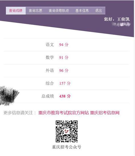 中考成绩单图片