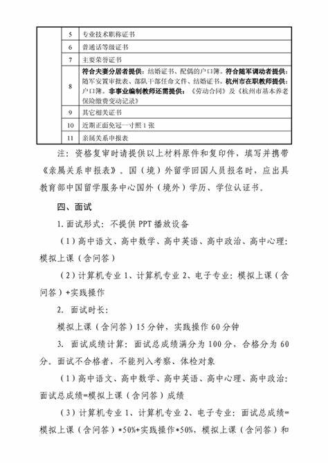 2022年杭州教师招聘公告