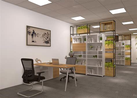 简单办公室装修设计效果图_岚禾设计