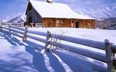 雪中小屋精美壁纸 - 图片壁纸