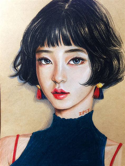 韩国非主流插画女孩头像