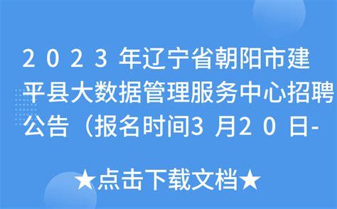 2023年辽宁省朝阳市建平县大数据管理服务中心招聘公告（报名时间3月20日-24日）