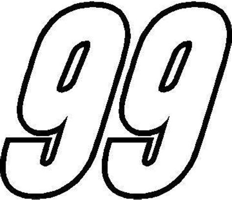 NASCAR Decals :: 99 Race Number Outline Decal / Sticker
