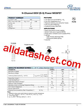 2764-A Datasheet(PDF) - VBsemi Electronics Co.,Ltd
