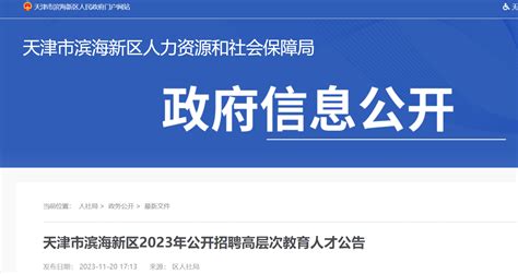 2023年天津市滨海新区公开招聘高层次教育人才13人（11月30日-12月6日报名）