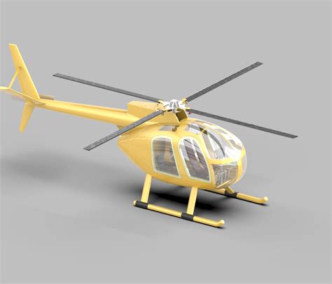 OH-6A直升机简易模型3D图纸 STP格式 – KerYi.net