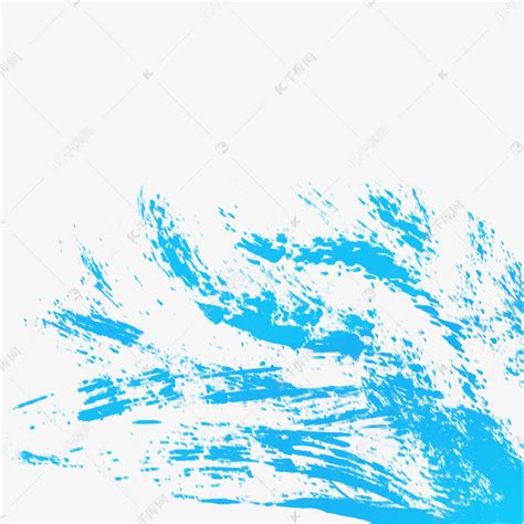 蓝色效果元素水痕素材图片免费下载-千库网