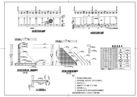 扶壁式、悬壁式挡土墙施工CAD节点详图_节点详图_土木网