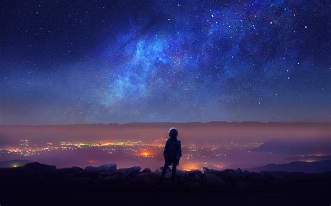仰望星空图片