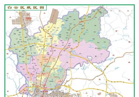 白云区域地图矢量素材,广州,白云区地图,太和镇,人和镇,江高镇,石门街