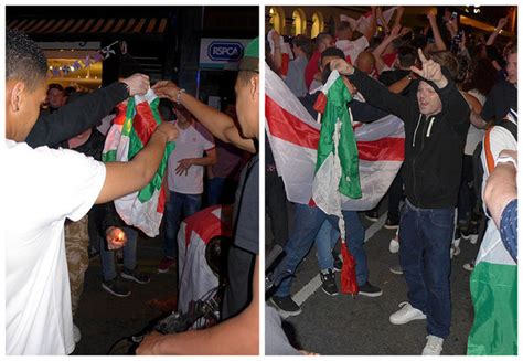 英格兰败北 球迷互殴街头焚烧意大利国旗(高清组图)|英格兰队|球迷_凤凰资讯