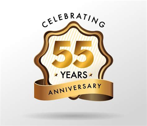 55 years anniversary celebration logotype golden Vector Image