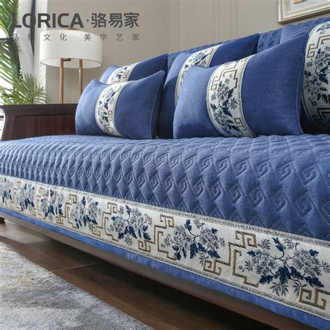 新中式沙发垫防滑红木坐垫中式加厚垫子四季实木盖布客厅沙发套罩_虎窝淘