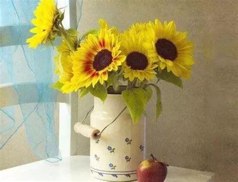 一束插在花瓶中的黄色向日葵高清图片下载-正版图片503645831-摄图网