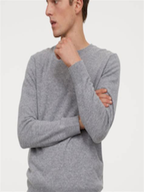 Buy H&M Men Grey Merino Woolen Sweater - Sweaters for Men 12710580 | Myntra