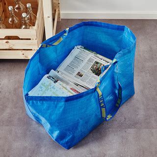 IKEA宜家FRAKTA弗拉塔折叠购物袋大容量手提袋收纳袋现代简约_虎窝淘